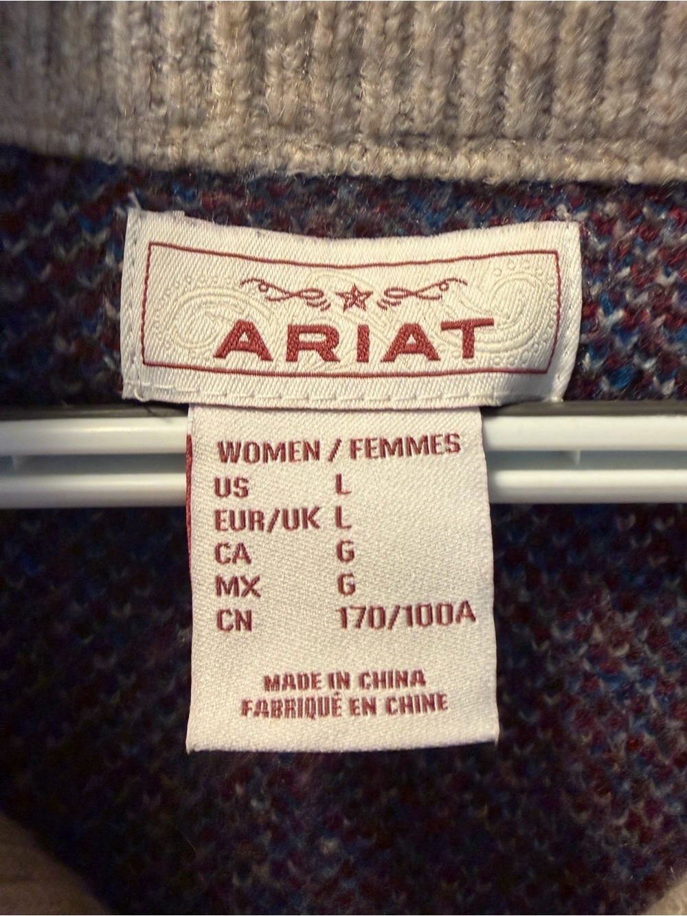 Ariat Beige Fire Canyon Zip-Neck Sweater - Picture 3 of 6